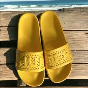 Hunter Original Women's Lightweight  Sliders In Yellow Size 7